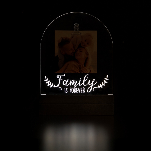 LED Lighted Family Is Forever Picture Frame with Clip - 4" x 6"