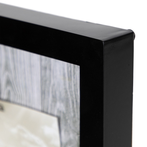 Wood Grain Clip-On Picture Frame - for a 5" x 7" Photo - Black