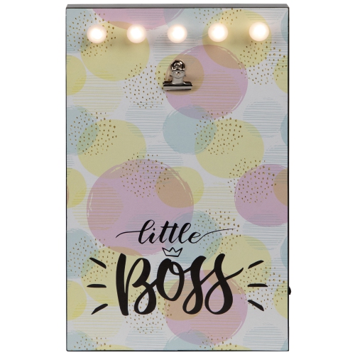 LED Lighted "Little Boss" Picture Frame with Clip - for a 4" x 6" Photo