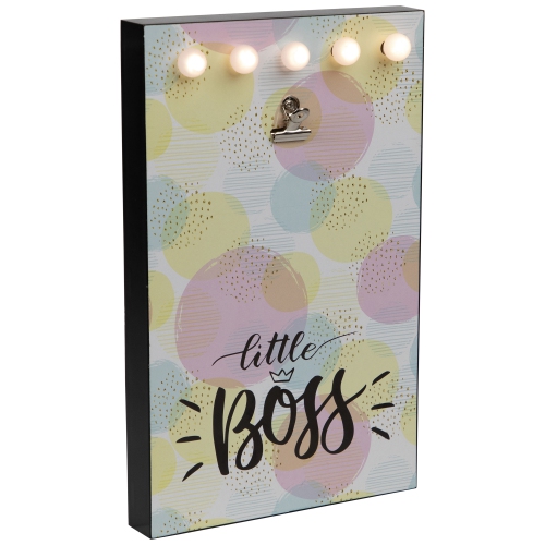 LED Lighted "Little Boss" Picture Frame with Clip - for a 4" x 6" Photo
