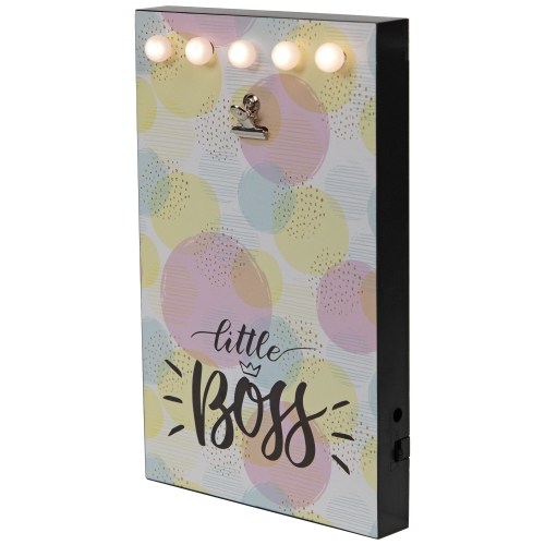 LED Lighted "Little Boss" Picture Frame with Clip - for a 4" x 6" Photo
