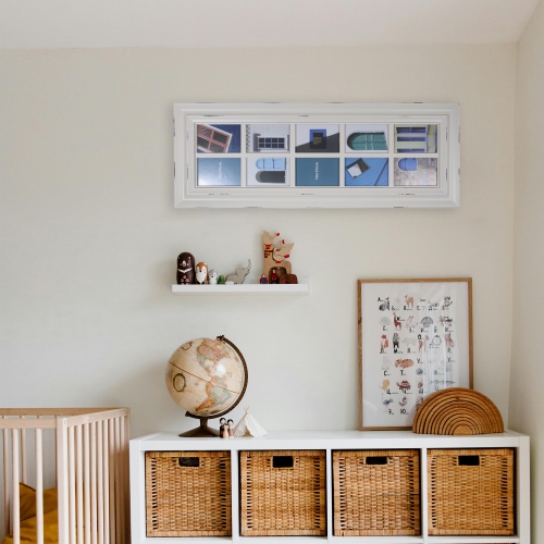 Weathered Mullions Window Pane Picture Collage - for 4" x 6" Photos - 35"