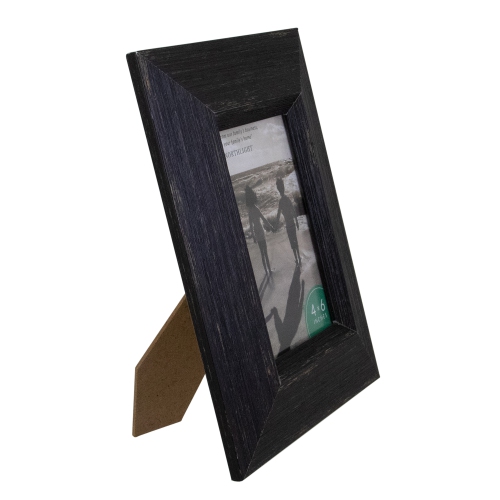 Rectangular Weathered Picture Frame - for a 4" x 6" Photo - 9.25" - Black