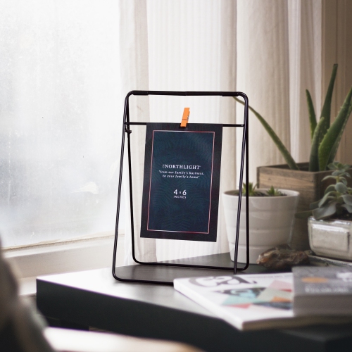 Rectangular Picture Frame with Clip-On for a 4" x 6" Photo - 9.75" - Black