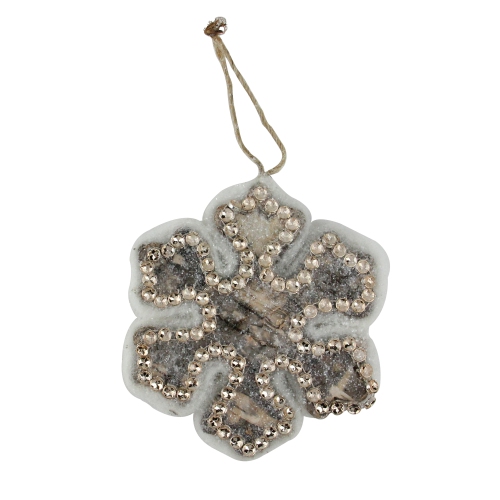 NORTHLIGHT  4" And Gold Decorative Snowflake Christmas Ornament In Gray