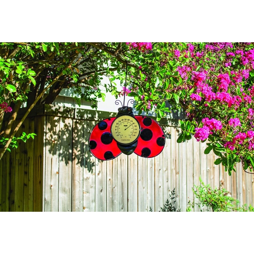 16" Ladybug Outdoor Garden Wall Thermometer
