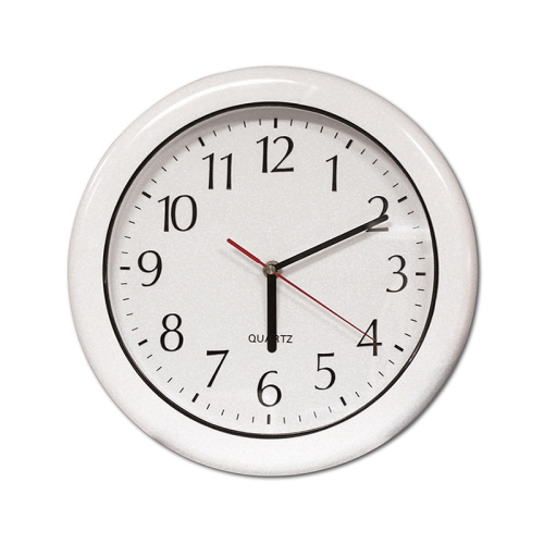 16" Battery Operated Ivory White and Silver Large Print Outdoor Clock