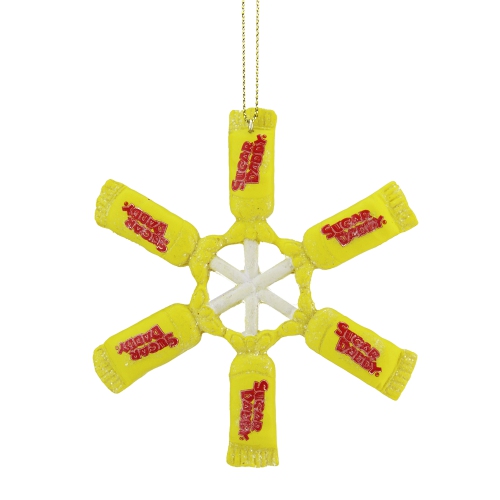 NORTHLIGHT  4" Sugar Daddy Lollipop Snowflake Christmas Ornament