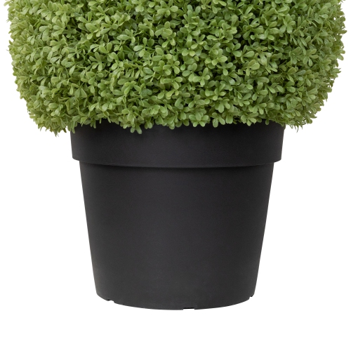 Boxwood Ball Artificial Topiary in Weighted Pot - 22"