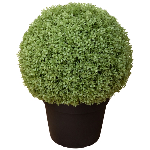 Boxwood Ball Artificial Topiary in Weighted Pot - 22"