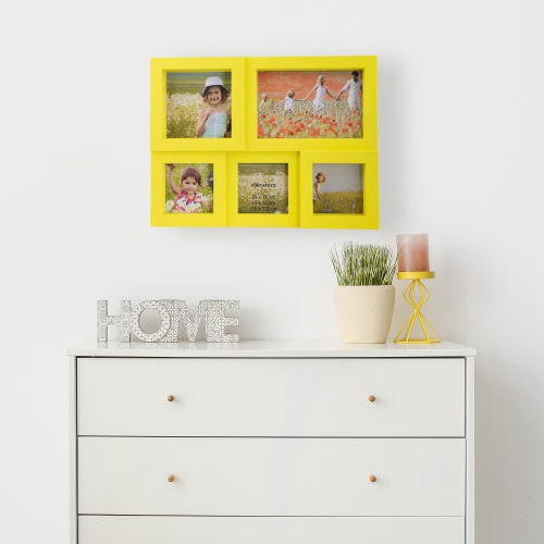 Yellow Multi-Sized Puzzled Collage Picture Frame