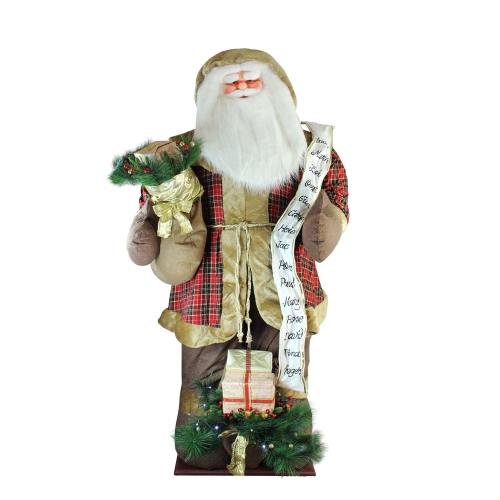 NORTHLIGHT  8' Green And Led Lighted Inflatable Musical Santa Claus Christmas Figurine With Gift Bag In Red