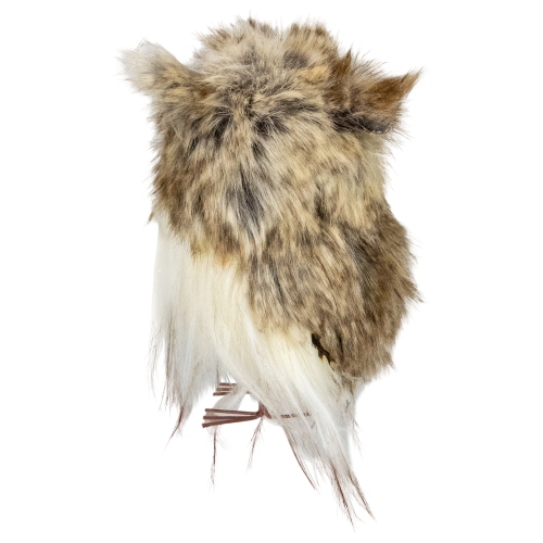 Décoration de Noël en peluche hibou brun et blanc de 4.75 po