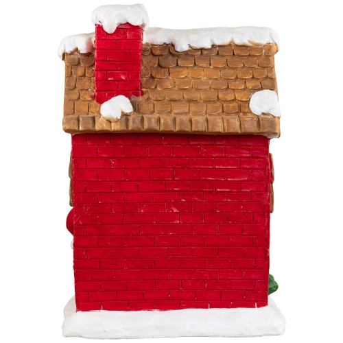 16" Red LED Lighted House with Santa Musical Christmas Tabletop Figurine