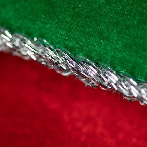 19.5" Red Velveteen Fishing Themed Christmas Stocking with Green Cuff