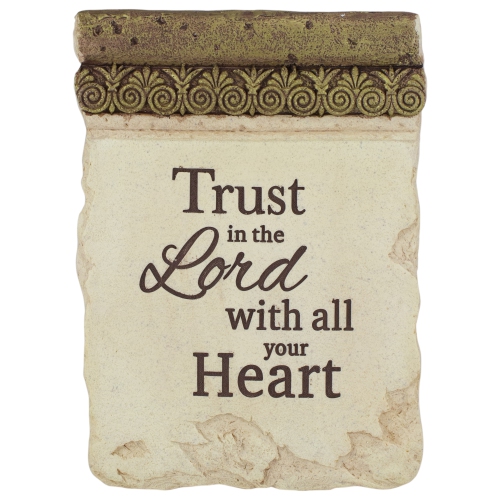 8" Inspirational Religious "Trust in the Lord with all Your Heart" Ornate Decorative Plaque