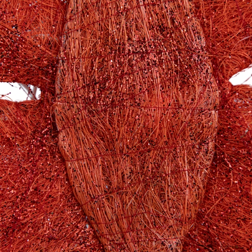 Décoration de Noël d'extérieur illuminée à deux boucles rouges étincelantes de 24 po