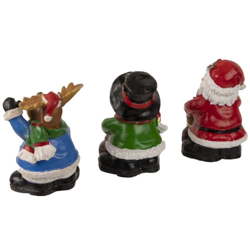 Set of 3 Santa, Snowman and Reindeer Christmas Stocking Holders 5.25"