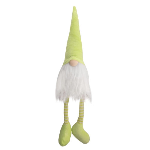 NORTHLIGHT  16" Lime And White Sitting Spring Gnome Figure In Green