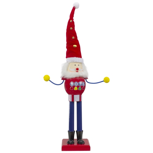 16.75" Red and Blue Dots Christmas Nutcracker Figurine