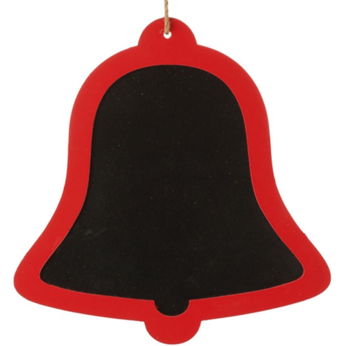 RAZ  13.5" Black And Country Rustic Bell Shaped Christmas Ornament In Red