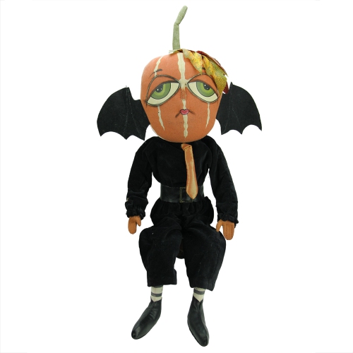 23" Gathered Traditions Bert the Pumpkin Bat Boy Decorative Halloween Figure