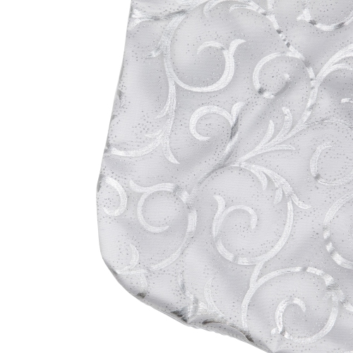 19" White and Silver Filigree Christmas Stocking with Bows