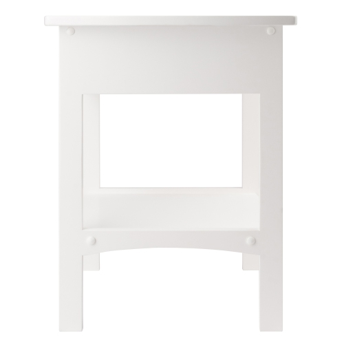 Claire Curved Accent Table, Nightstand, White
