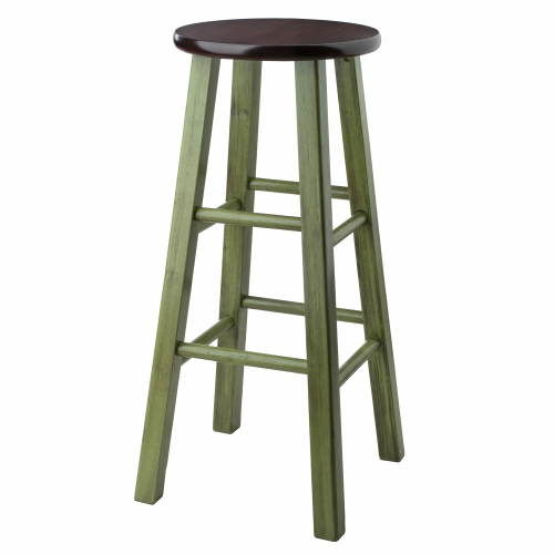 SLICKBLUE  Ivy Bar Stool, Rustic And Walnut In Green