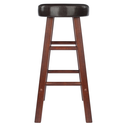 Maria 2-Pc Cushion Seat Counter Stool Set, Espresso & Walnut