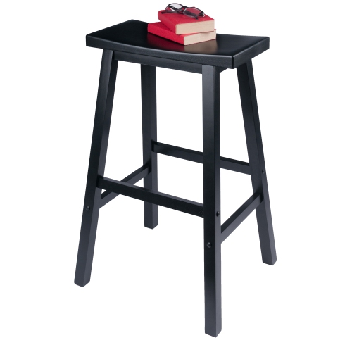 Tabouret de bar Satori, siège de style selle, noir