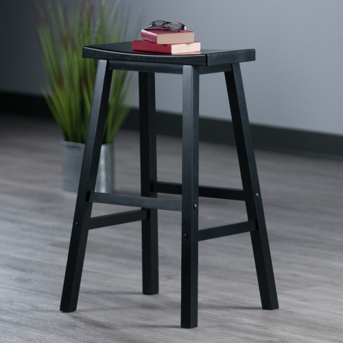 Tabouret de bar Satori, siège de style selle, noir