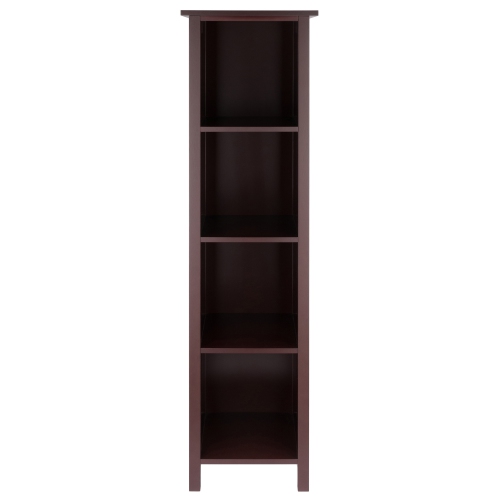 Milan Narrow 4-Section Storage Shelf, Walnut