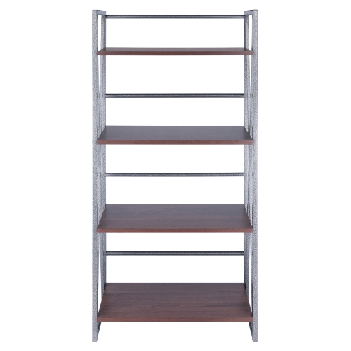 Isa 4-Tier Shelf, Graphite and Walnut