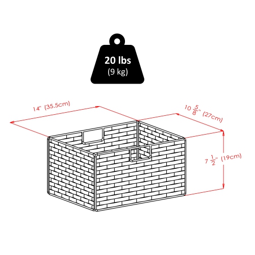 Omaha Storage Rack with 3 Foldable Corn Husk Baskets, Black and Chocolate