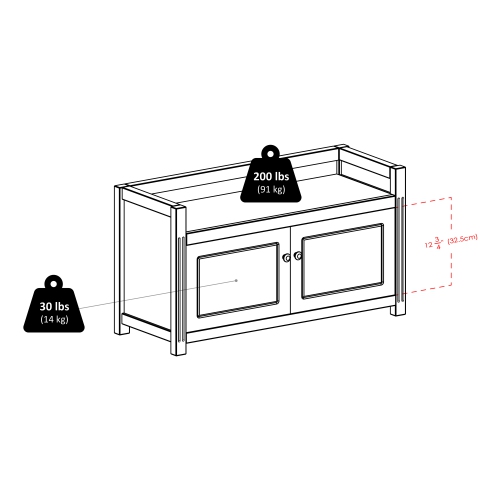 Charleston 2-Pc Storage Bench with Seat Cushion, Walnut and Espresso