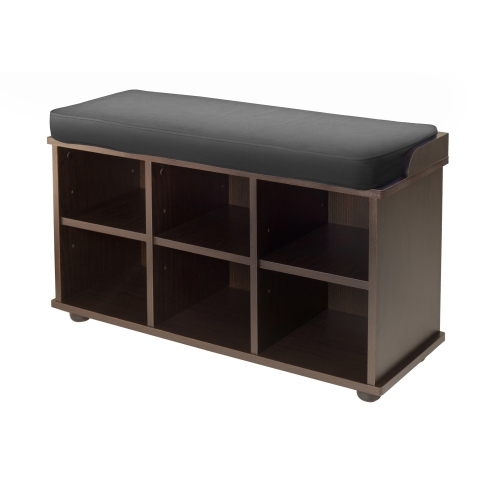SLICKBLUE  Townsend Storage Bench With Seat Cushion, Espresso And In Black