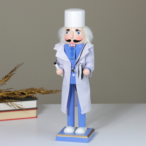 14" Decorative Wooden Christmas Nutcracker Doctor with Stethoscope