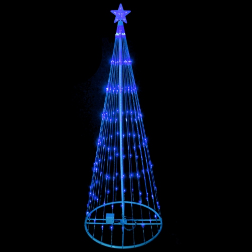 9' Blue LED Lighted Christmas Tree Show Cone Outdoor Decor