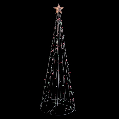NORTHLIGHT  6' And Green Lighted Show Cone Christmas Tree Outdoor Decoration In Red