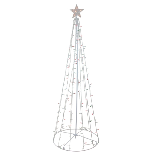 6' Red and Green Lighted Show Cone Christmas Tree Outdoor Decoration
