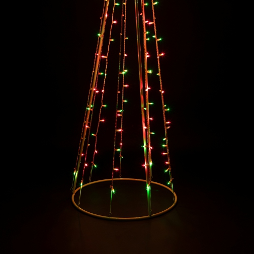 6' Red and Green Lighted Show Cone Christmas Tree Outdoor Decoration