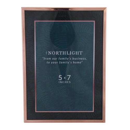 Rectangular Picture Frame with Easel Back - for a 5" x 7" Photo - 7.25" - Rose Gold