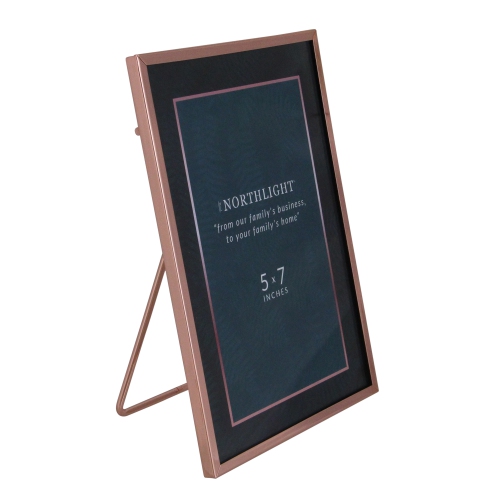 Rectangular Picture Frame with Easel Back - for a 5" x 7" Photo - 7.25" - Rose Gold