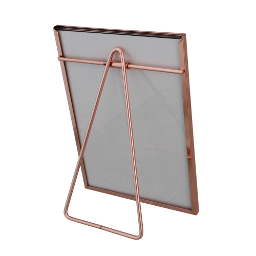 Rectangular Picture Frame with Easel Back - for a 5" x 7" Photo - 7.25" - Rose Gold