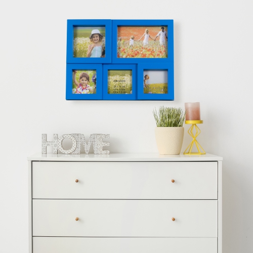 Multi Sized Photo Puzzle Picture Frame Wall Collage - 11.5 - Blue