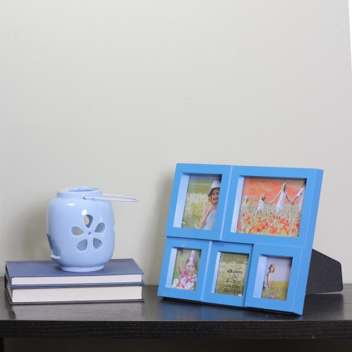 Multi Sized Photo Puzzle Picture Frame Wall Collage - 11.5 - Blue