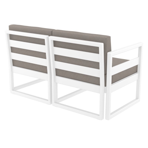 Mykonos Patio Loveseat White with Acrylic Fabric Cushions