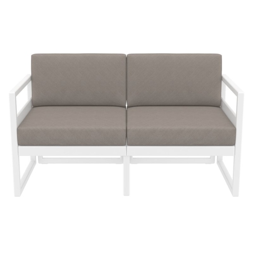 Mykonos Patio Loveseat White with Acrylic Fabric Cushions