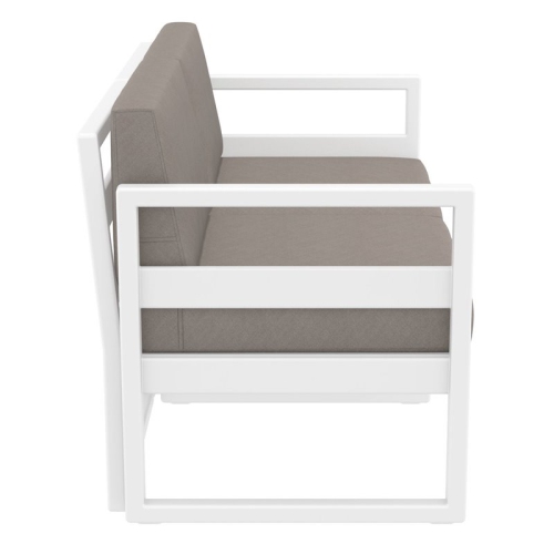 Mykonos Patio Loveseat White with Acrylic Fabric Cushions